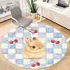 1pc Cherry Bunny Office Round Rug, Carpet for Office, Gaming, Lightweight Round Floor Mat Yy260205041