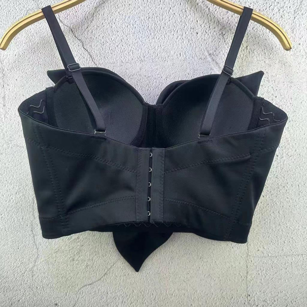 Handmade Large Flower Solid Color Small Tank Top Straps Elegant Retro Stage Style Spring Fishbone Fitted Top Camis & Tank Tops