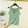 Women's Slim Fit Round Neck Sleeveless Camisole Top - Stretchy, Solid Color, Anti-Exposure Inner Wear