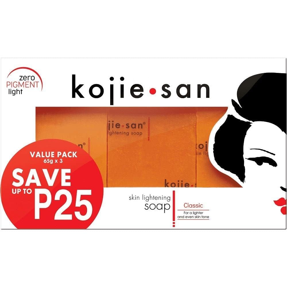 Kojie San Kojic Acid Original Skin Lightening Soap for Men and Women (65g Bars- Pack of 3)