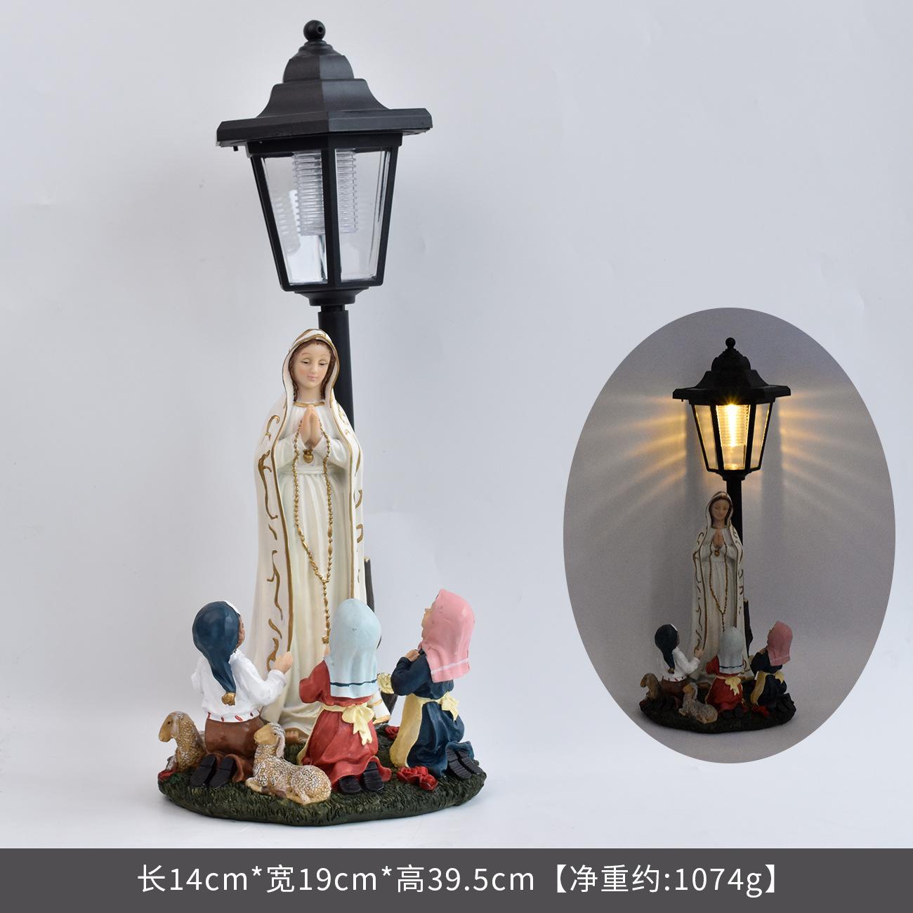 

JYL TS/103,Virgin Mary Praying Figure Garden Decor Solar Outdoor Light for Church Festival Statue Gift One Size гагат