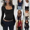 Women's Fashion Casual Solid Color Print Long Sleeve Blouses & Shirts