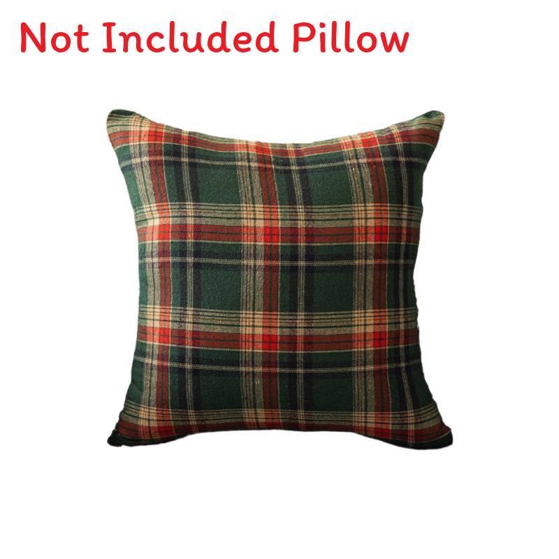 

Клетчатая подушка Рождественские наволочки Чехол для подушки Кровать Диван Накидка Чехол для подушки Молния зелёный