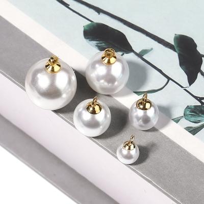 20 Pièces/Lot Pendentifs Perle Imitation Perles Blanches ABS Perle Demi Trou pour Fabrication de Bijoux DIY Charms Collier Boucles d'Oreilles Accessoires