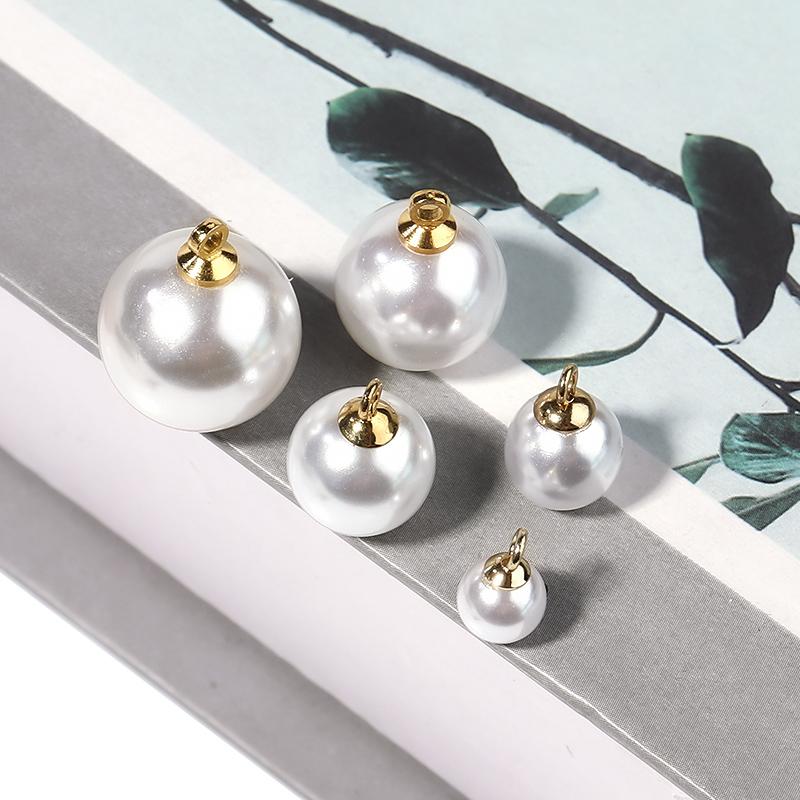 20Pcs/Lot Imitation Pearl Pendants White ABS Pearl Half Hole Beads for Jewelry Making DIY Necklace Earrings Charms Accessories