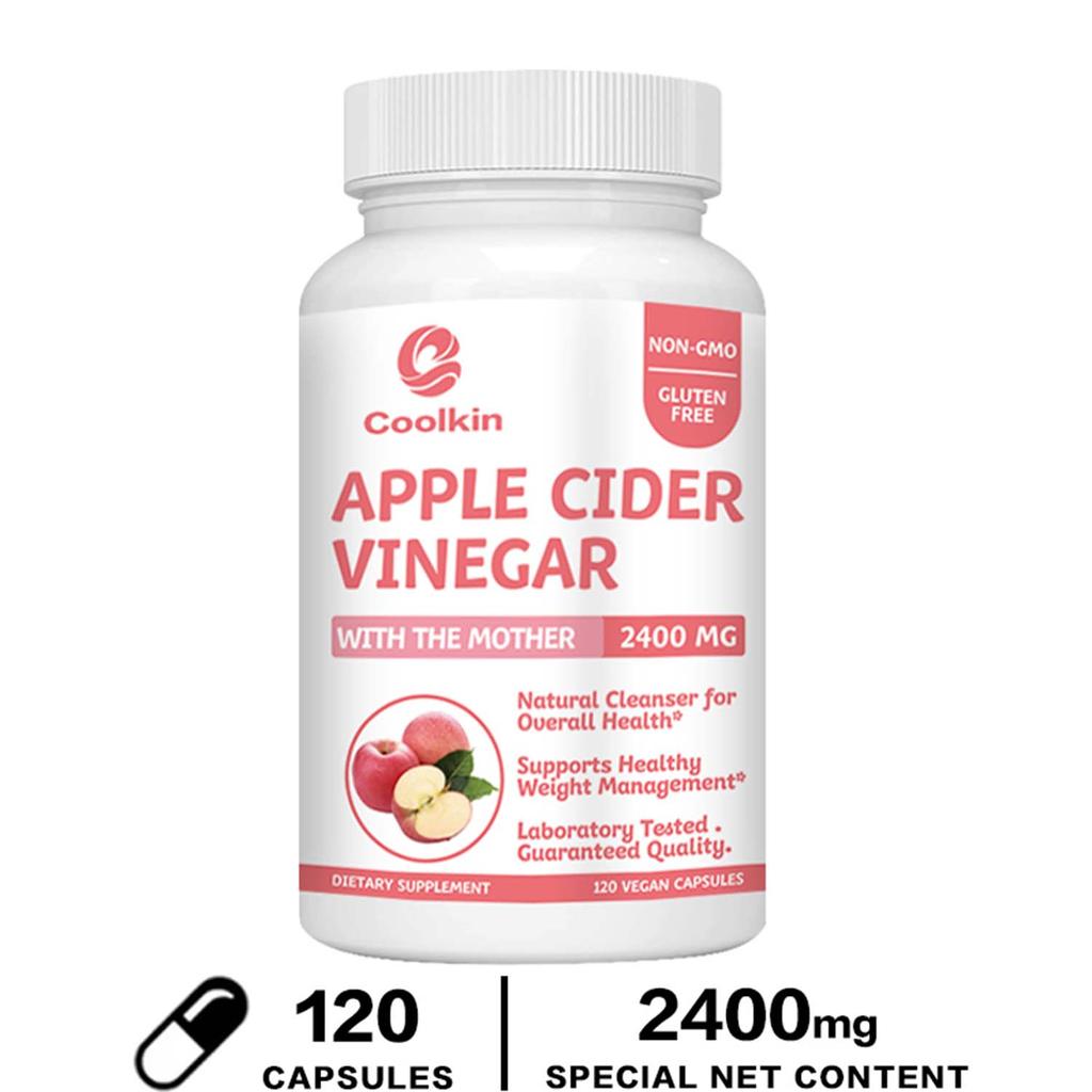 Coolkin Apple Cider Vinegar Capsules, 2400mg, Vegetarian, Dietary Supplement, Suitable for Both Men and Women