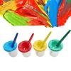 Spill Proof Paint Cups 4pcs Non Spill Paint Cup + 4pcs Paint Bristle Brush Assor