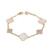 Ultra-gleaming Full-diamond Four-leaf Clover Women's Light Luxury High-end Exclusive Delicate Four-leaf Flower Necklace and Bracelet