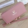 Women's Wallet, Fashionable Double-layer Zipper, Long Clutch Bag, Lychee Pattern Mobile Phone Bag, Thick Multi-card Space, Large Capacity, Portable.