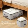 Bolsa Organizadora Grande para Almacenamiento de Ropa Plegable de Tela No Tejida Organizador de Armario con Ventana Transparente Almacenamiento Debajo de la Cama para Ropa Manta Ropa de Cama