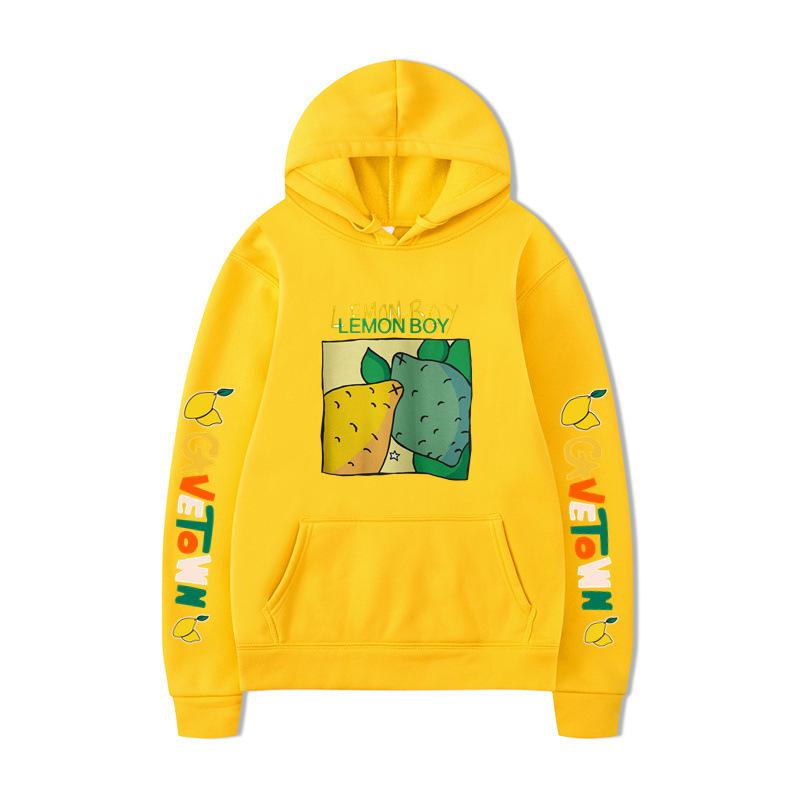 Autumn Winter Fashion Casual Hoodie Lemon Boys' Letter Printed Men's Women's Loose Soft Comfortable Sports Hoodie