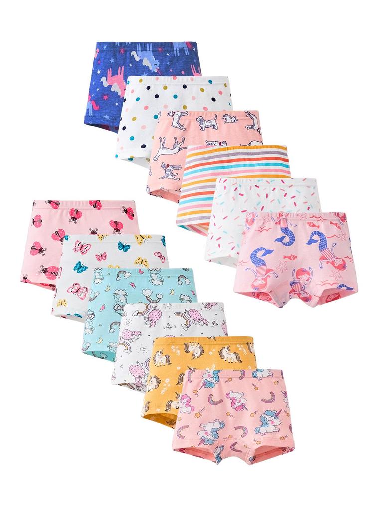 Girls' 100% Cotton Boxer Briefs - Toddler and Baby Underwear