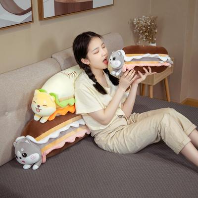 Kawaii Dog Bun Turn To Shiba Inu &Husky Plush Toys Long Butter Bread Pillow Stuffed Soft Toys Lovely Gifts