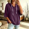 Women's Casual V-Neck Hoodie with Drawstring Hood for Everyday Wear