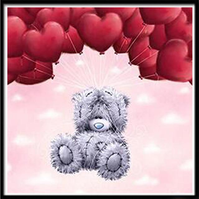 Diamond Painting Cute Animal Teddy Bear Round Diamond Embroidery Mosaic Home Decoration Pattern