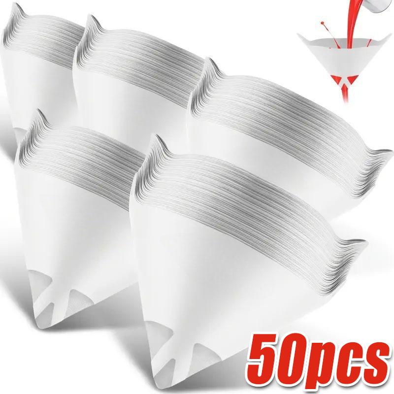 10-500PCS Car Disposable Paper Filter 190 Mesh Purifying Straining Cup Paint Spray Mesh Conical Nylon Micron Paper Funnel Tools