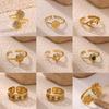 Vintage Tiny Sum Gold Color Rings For Women Girls Beautiful Stainless Steel Blue Eyed Punk Anillos Fashion Party Jewelry Gifts
