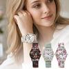 Flower Printed Flower Printed Watch Elastic Strap Arabic Dial Watch New Bracelet Watch  Gifts