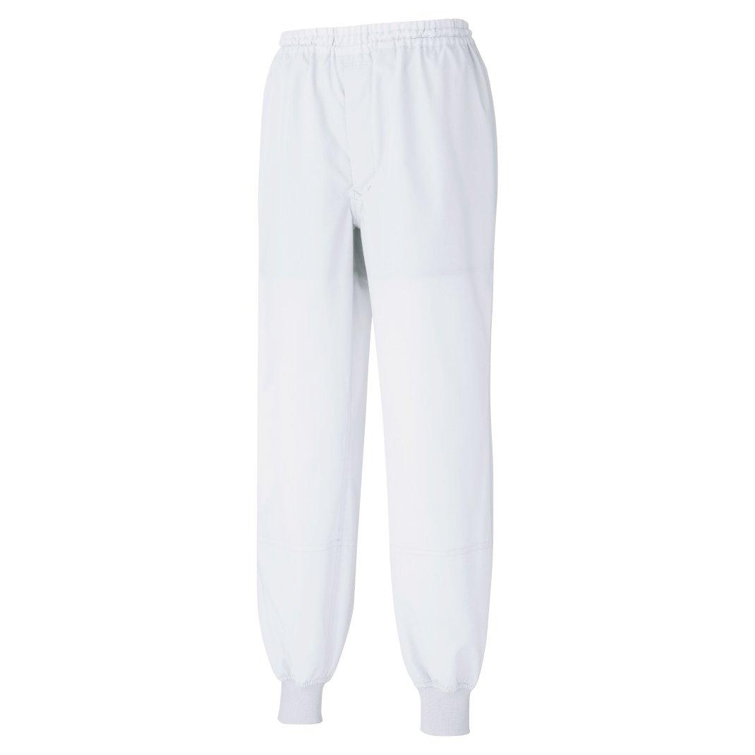 

Food Hygiene Work Quick Thin L [Midori Anzen] Clothes, Slacks, Unisex, Antistatic, Drying, Fabric, MHS08W, Bottom, White, белый
