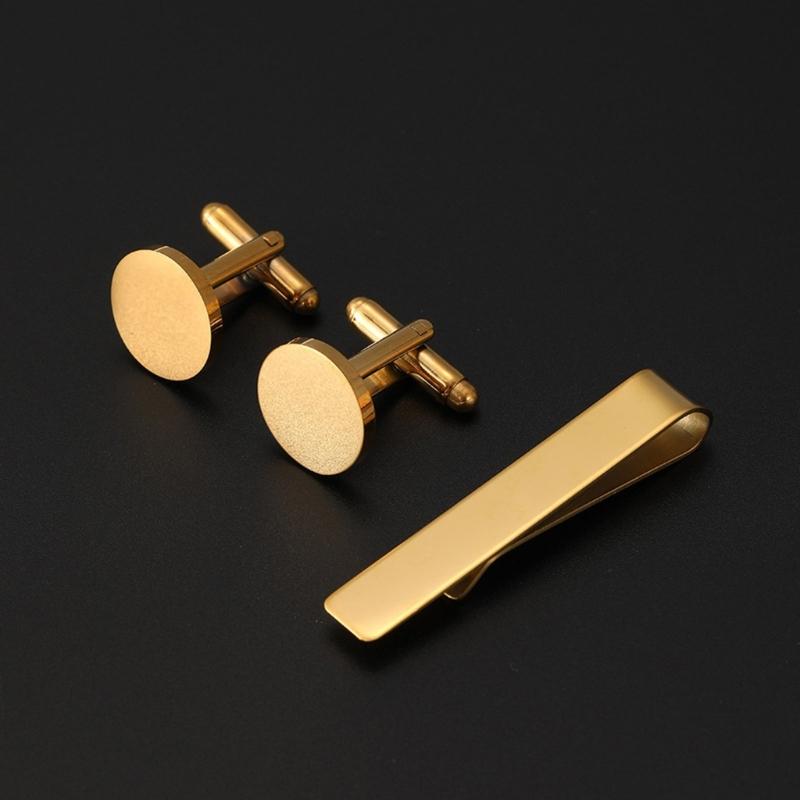 Stylish Men's Tie Clip and Cufflinks Set for Business Professional Craft of Stainless Steel With Elegant Designs