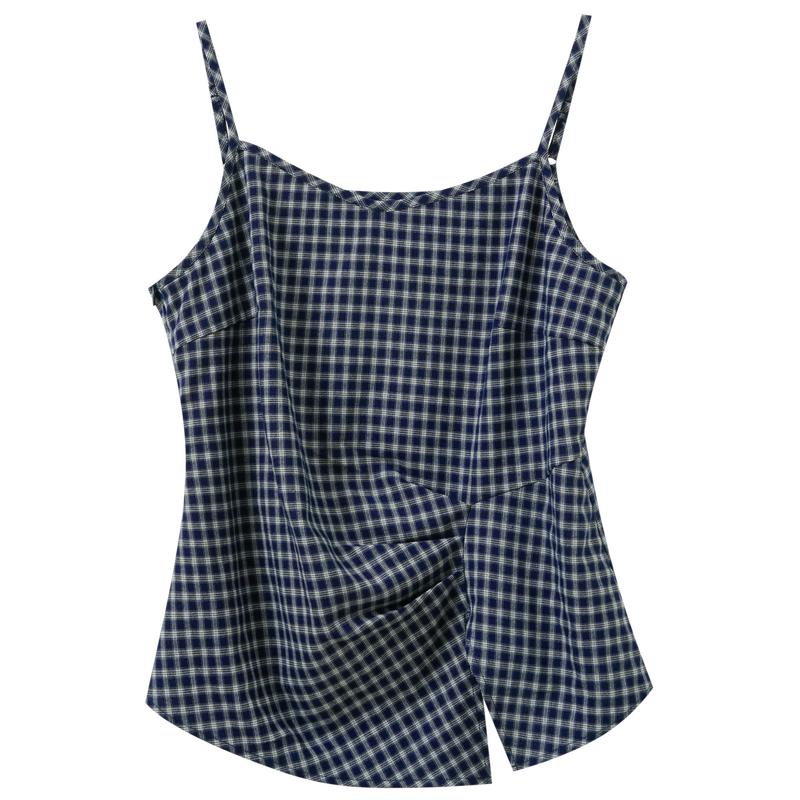 Sancai Plus Size Plaid V-Neck Camisole Top M