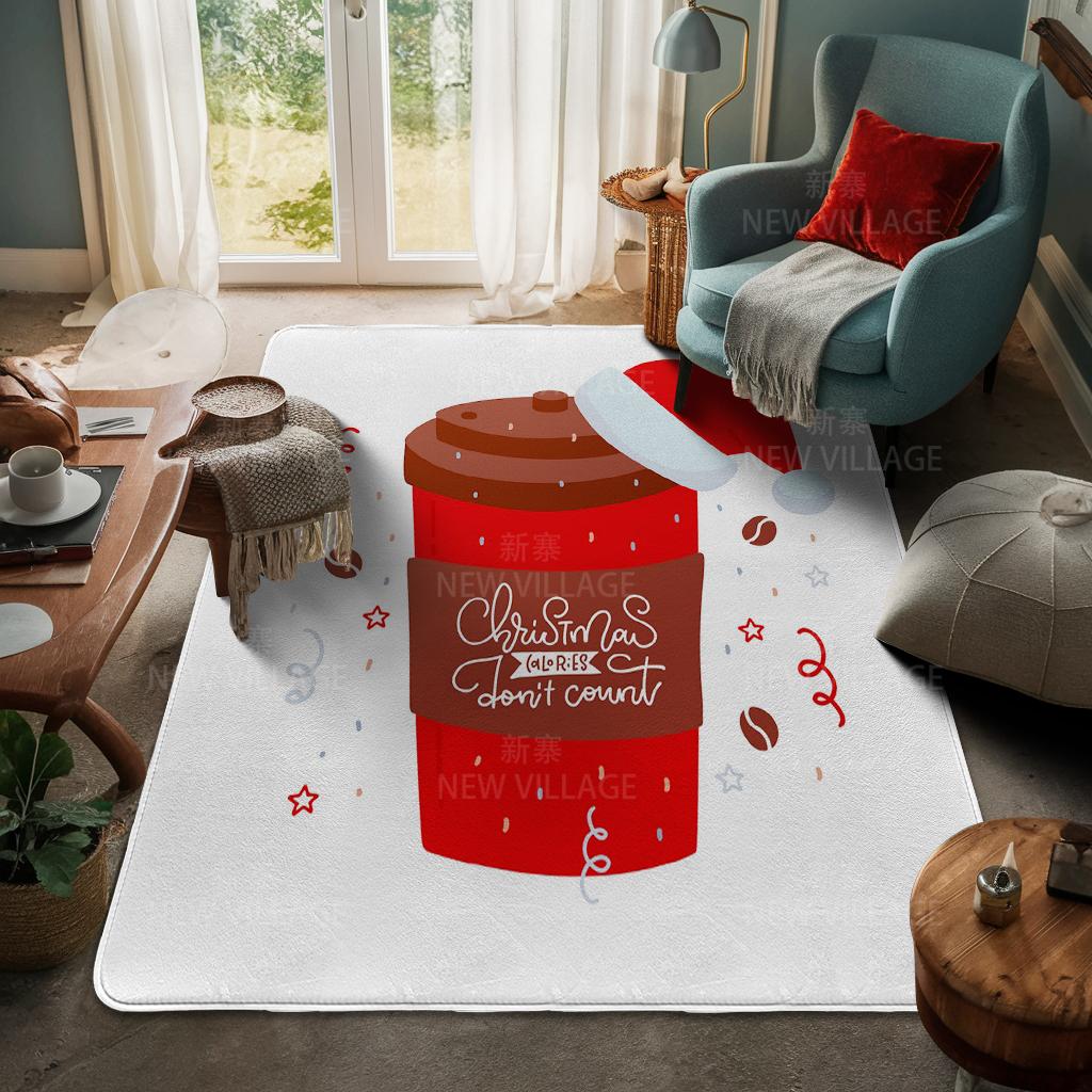 House Entrance Carpet Home Door Mat Living Room Bath Foot Bathroom Non-slip Water Absorption Rugs Bath Merry Christmas Winter