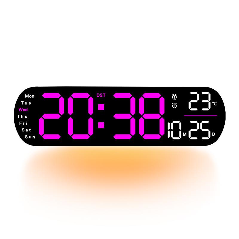 Multifunctional LED Digital Wall Clock with Alarm and Timer - Large Screen for Living Room