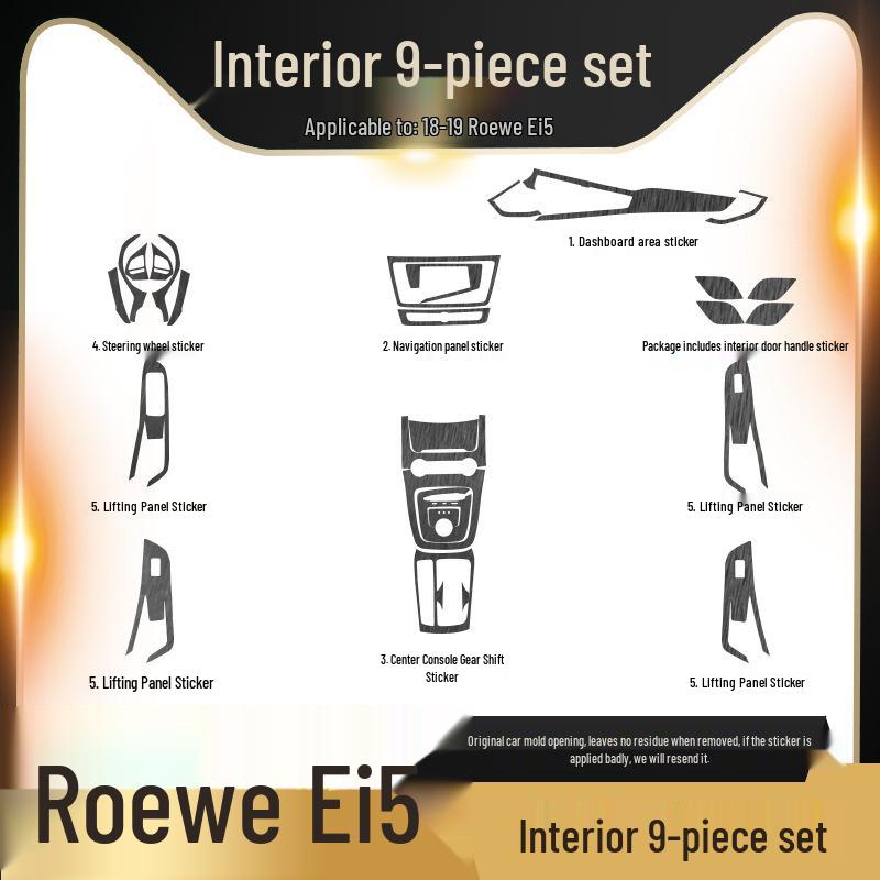 Black Warrior Brushed Car Sticker for Roewe i5/i6/i6max Interior Central Control Decoration