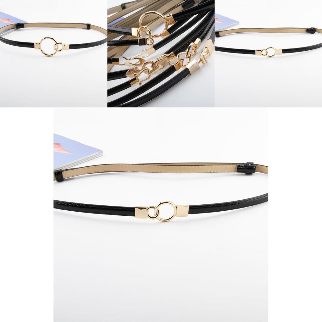 Simple Solid Color Ring Buckle Decoration Women Slim Waist Belt For Daily Wear
