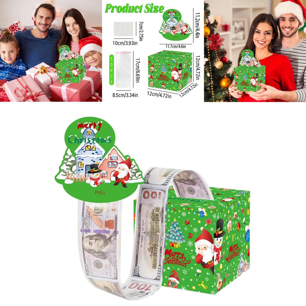 Christmas Celebration Money Box With Festive Green Santa For Event Decor And Gifting