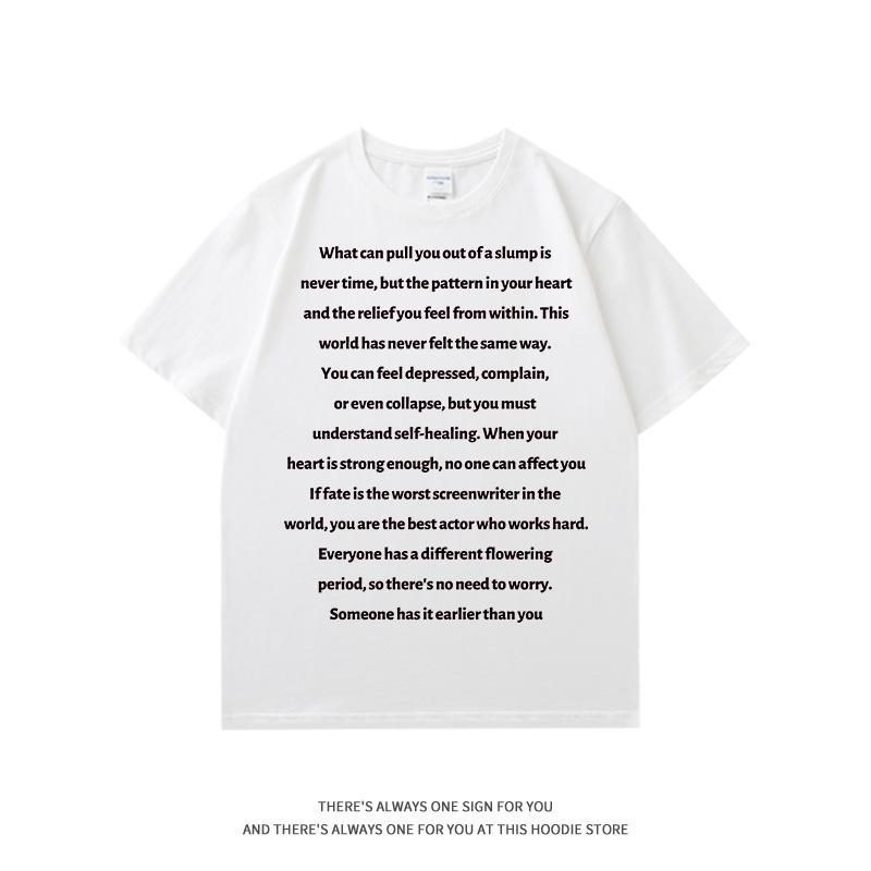 Letter printing casual style short-sleeved t-shirt women's summer new trendy brand loose and versatile inner half-sleeved top