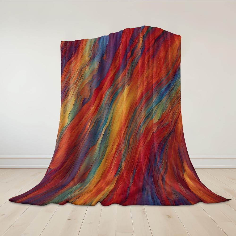 Colorful Swirl Texture Flannel Blanket Warm Soft Halloween Christmas Couch Warm Cozy Decorative Decor Gift for All Season