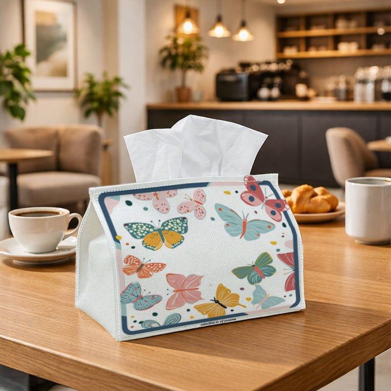 1pc Polka Dot Tissue Box Cover with Colorful Dirt-Resistant Easy-Clean Suitable for Living Room, Bathroom, Napkin Dispenser Storage Box, Decorative Bo