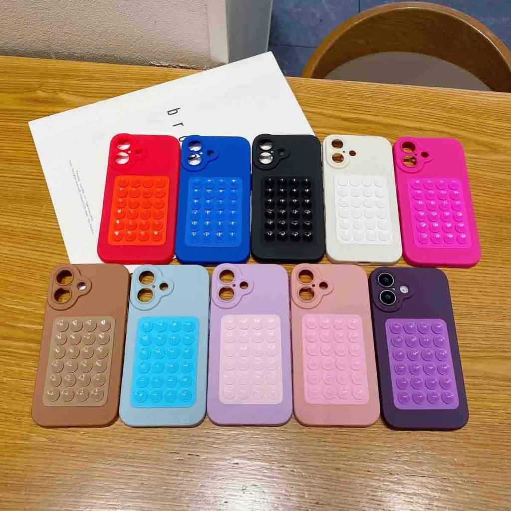 Cute Creative Suction Cup Soft Silicone Case For iPhone 17 Air 16 15 14 Plus 13 12 11 Pro Max Selfie Gadget Holder Funny Cover