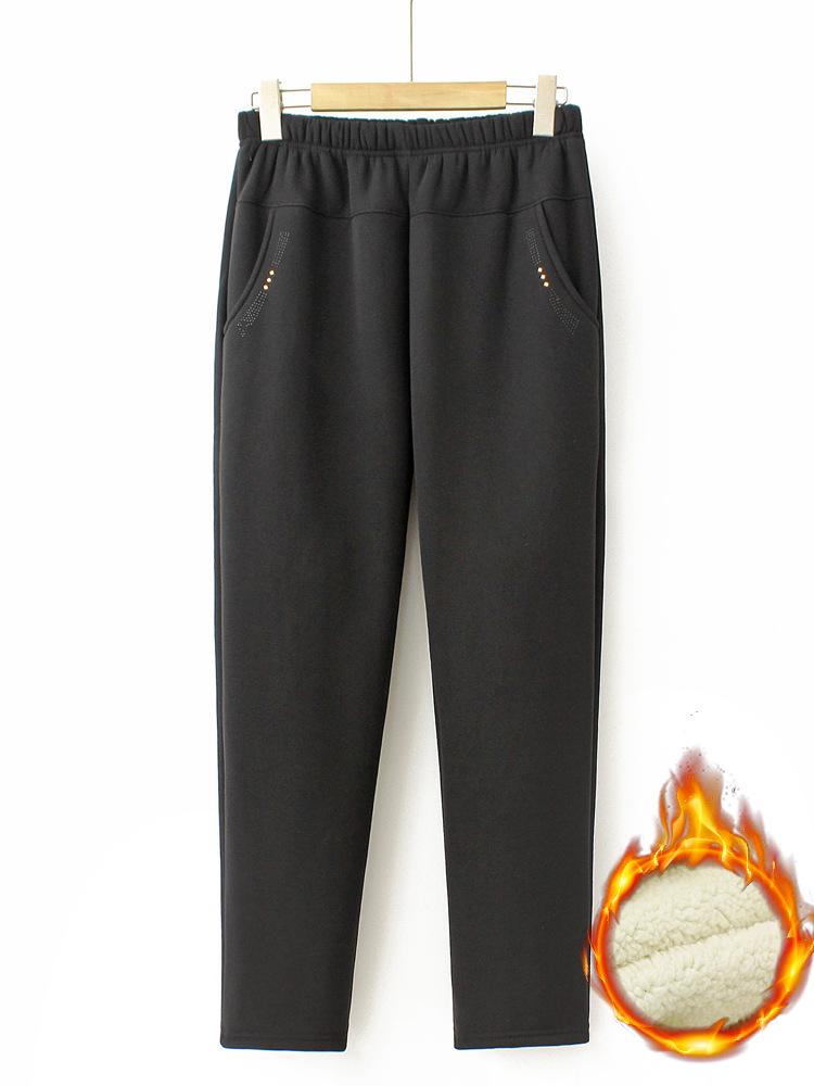 Autumn/Winter Women's Trousers for Middle-Aged & Elderly: Mom's Straight-Leg & Grandma's Loose Fit, Long Casual Pants