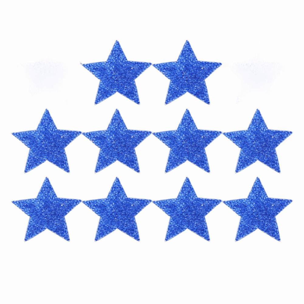 10 pezzi 8 cm Stella di Strass Applicazione Stella a Cinque Punte Patch Stella Applicazione Riparazione Abbigliamento
