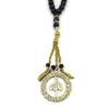 Arabischer Koran Allah Gott Anhänger Halskette für Frauen Männer Edelstahl Goldfarbe Islam Muslimisches Rosenkranz Glas Kette Amulett Schmuck