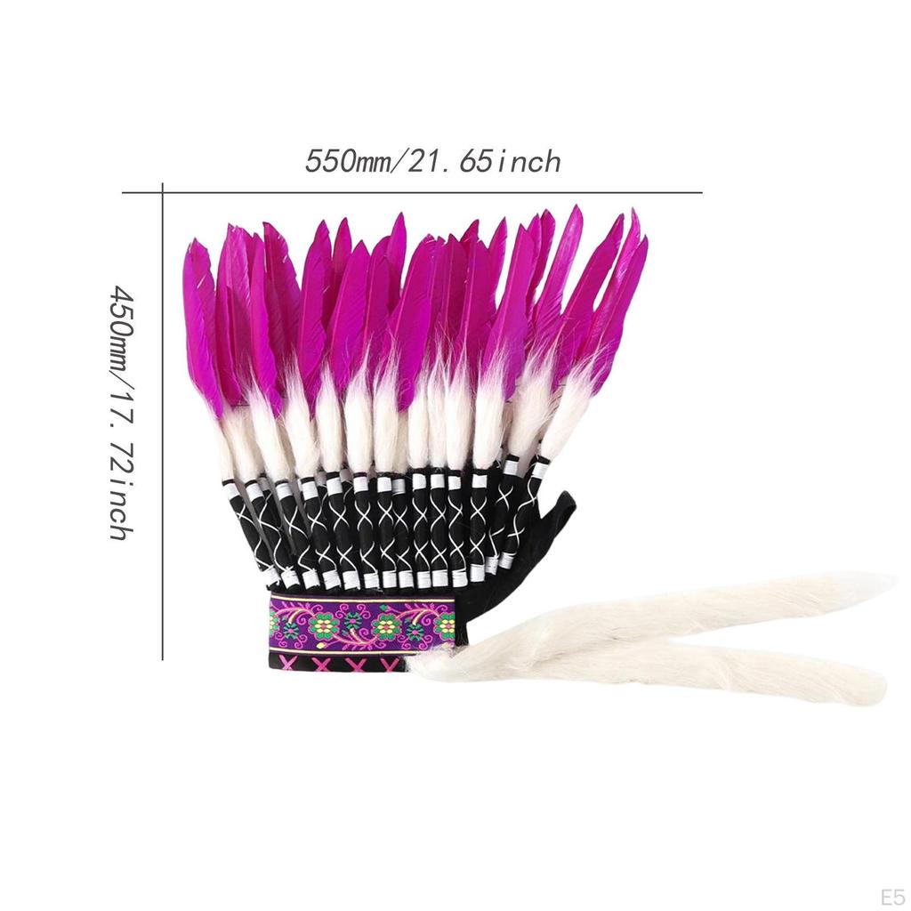 Artificial Feather Headdress ,Chief Costume Headpiece for Halloween Carnival