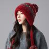 Berretto Invernale da Donna in Maglia Fair Isle con Paraorecchie Cappello Caldo Antivento per Uso Esterno Casual