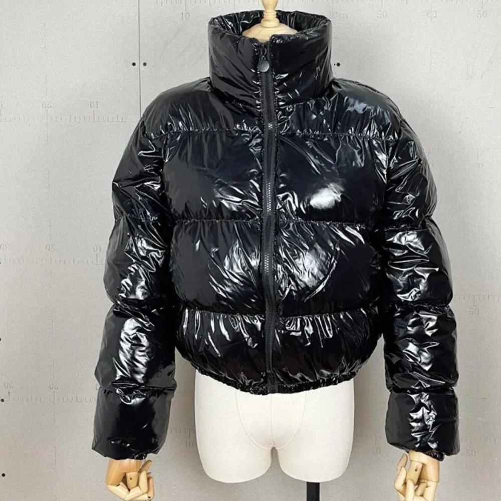 Parka Invernali da Donna con Zip, Giubbotti Streetwear a Manica Lunga con Zip, Giubbotti Casual in Piuma e Lana Slim