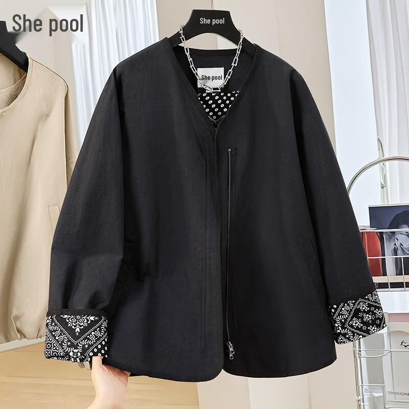 

Женская куртка Tachik с V-образным вырезом, на молнии, со спущенным плечом, свободного кроя M