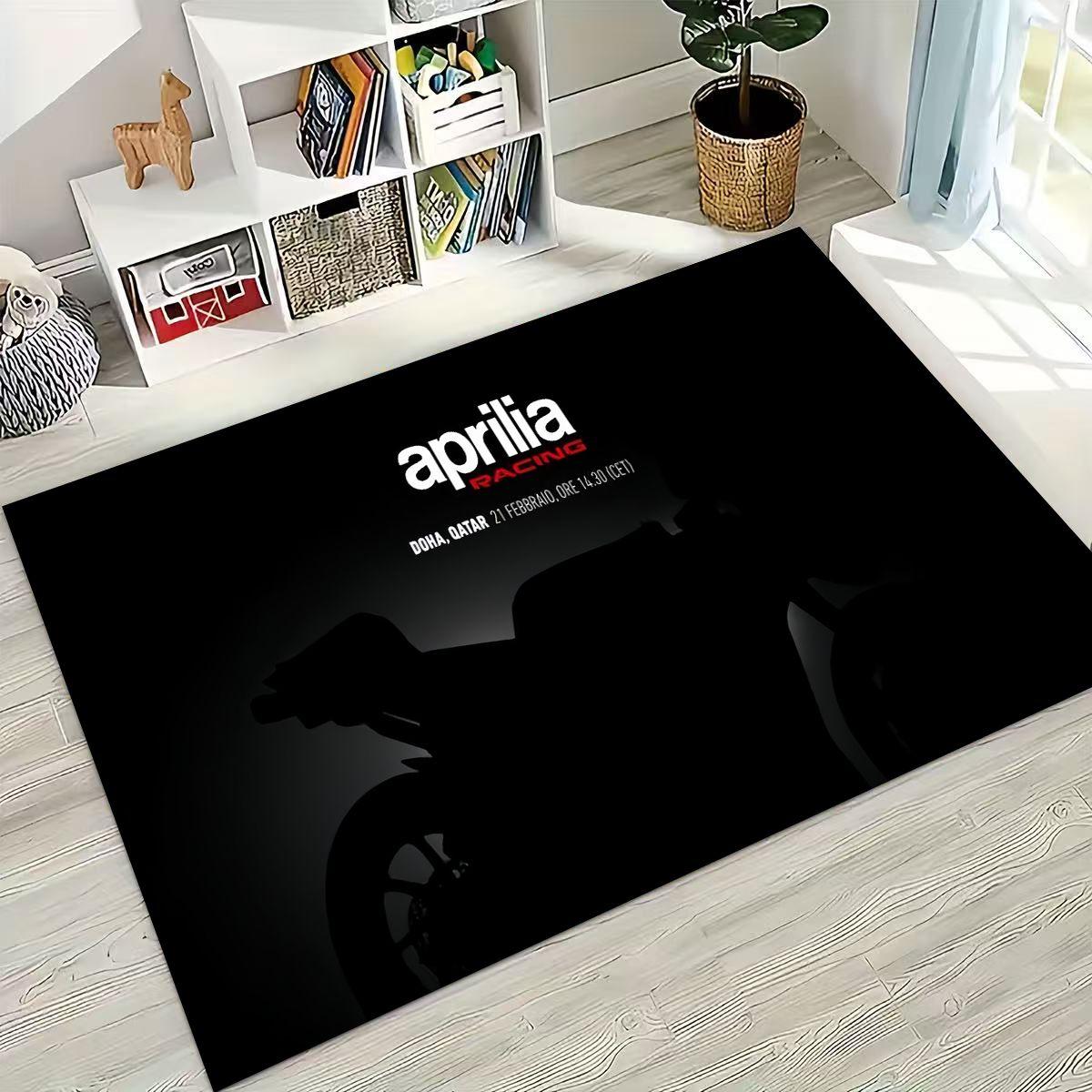 

Motorcycle Aprilia Sign Racing Car Carpet Rug for Bedroom Living Room Sofa Home Doormat Decor,Large Kids Play Non-slip Floor Mat 230x160cm( 90x62in )