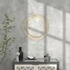 Metal Wall Art 65cm Modern Decorative Mirror Decor for Living Room Bedroom Dining Room, Gold Tone