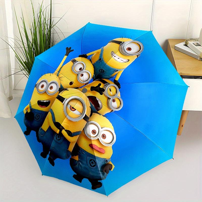 

Minions, Overalls Automatic Opening and Closing Umbrella, Compact Travel Umbrella, Lightweight and Portable, Suitable for Beach Commuting Bu