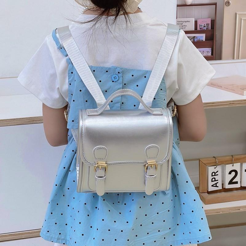 Solid Color Backpack Childrens Casual School Bag Trendy Outdoor Fashion Gift