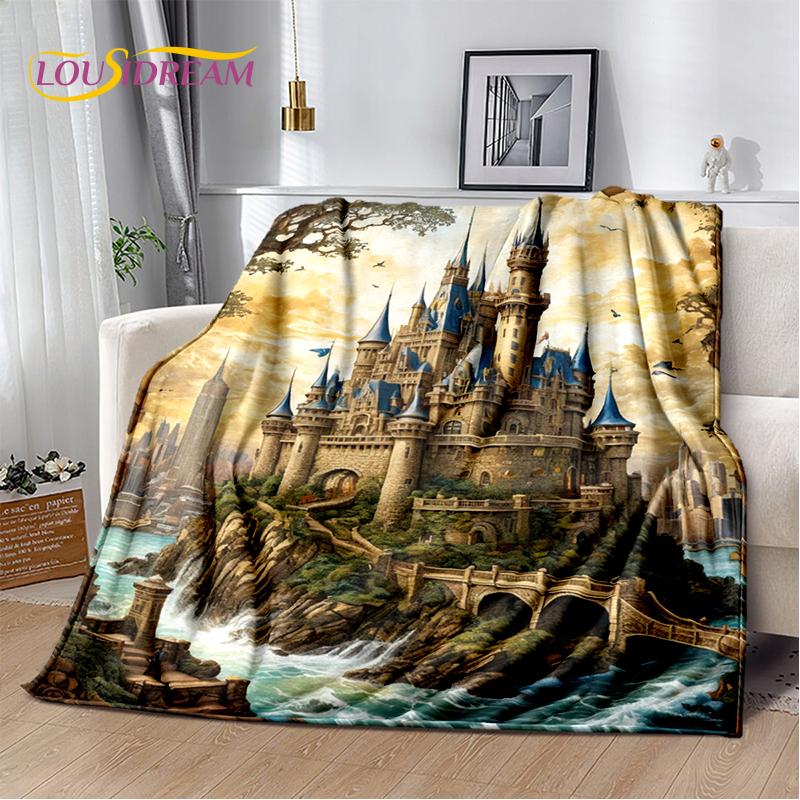 Fairyland Fairy Tale Castle Mysterious Gothic Dream Cartoon Soft Blanket,Soft Throw Blanket for Home Bedroom Bed Sofa Child Gift