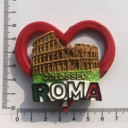 Kühlschrankmagnet mit Wahrzeichen von Rom, Italien, Touristen-Souvenirs, Kolosseum, Wishing Pool, magnetischer Kühlschrankaufkleber, Kunstharz-Kunsthandwerkssammlung
