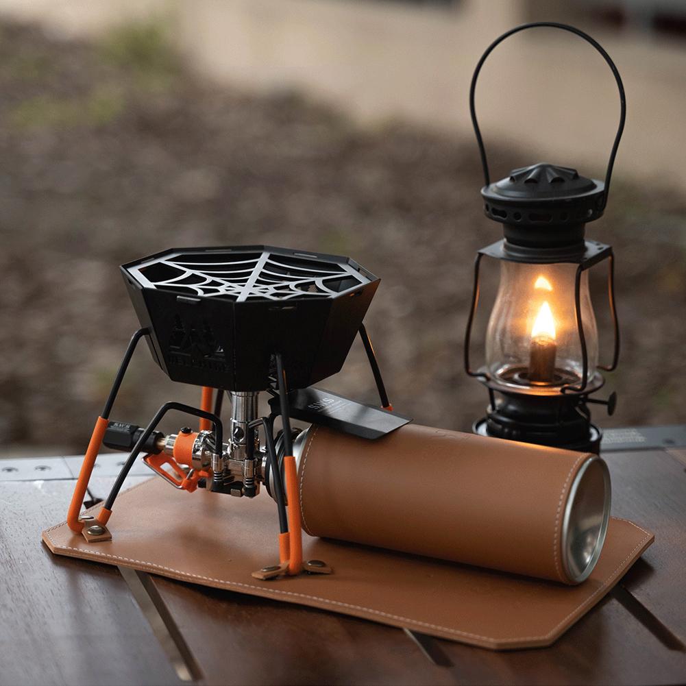 Handmade Pedestal Pad PU Gas Tank Protective Leather Sleeve Cooking Stove Mat for Soto ST-310 Stove Accessories