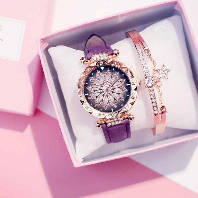 Elegant Roman Numeral Rhinestone Ladies Square Watch & Gift Set