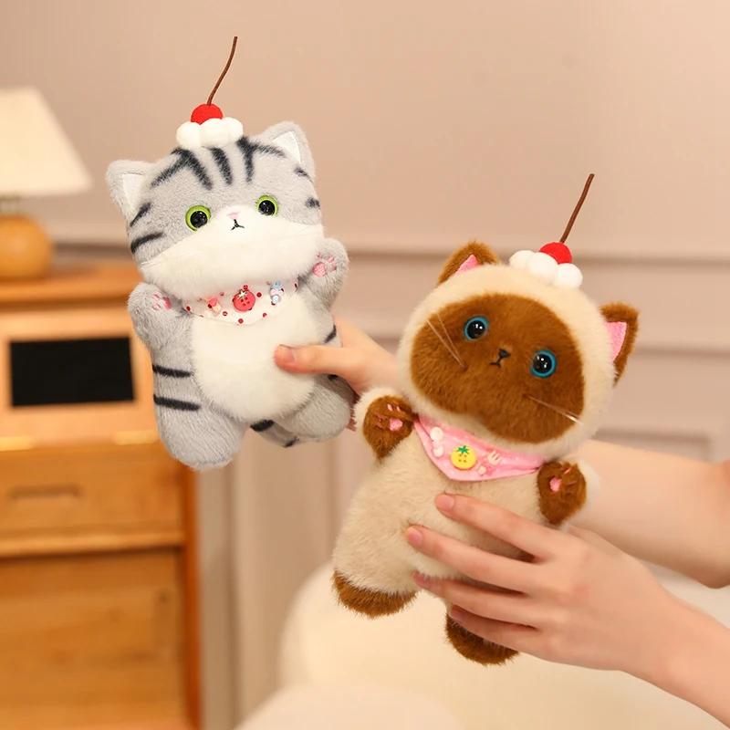 Adorable Japan Bring Cat Plush Toys Stuffed British Shorthair Grey White Orange Ragdoll Pussy Kitten Doll Table Accompany Toys